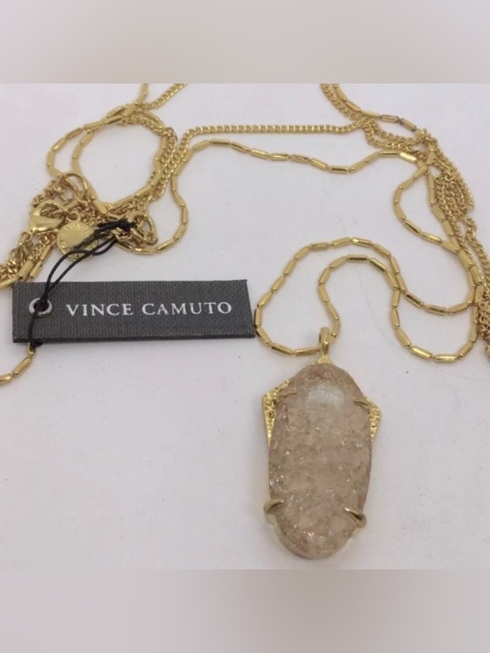 Vince Camuto Jewelry - NWT [Vince Camuto] Iridescent Gemstone Dual Strand Gold Chain Pendant Necklace